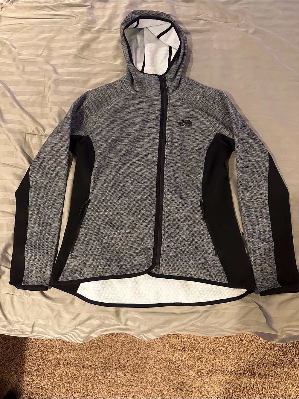 The North Face Women's Gray & Black Hooded Zip Jacket